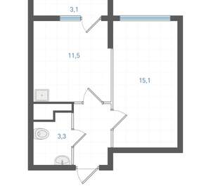 1-к квартира, вторичка, 35м2, 17/25 этаж