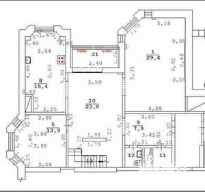 6-к квартира, вторичка, 250м2, 11/12 этаж