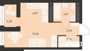Студия квартира, вторичка, 25м2, 21/21 этаж