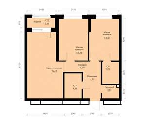 2-к квартира, вторичка, 67м2, 10/30 этаж