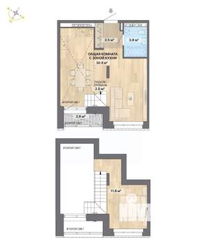 1-к квартира, строящийся дом, 55м2, 8/9 этаж