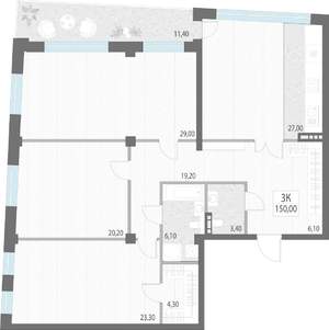 3-к квартира, вторичка, 151м2, 4/7 этаж