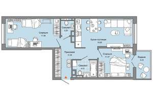2-к квартира, вторичка, 67м2, 6/8 этаж