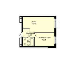 1-к квартира, вторичка, 42м2, 8/30 этаж