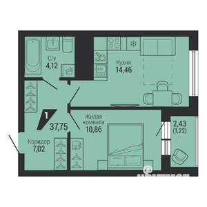 1-к квартира, вторичка, 38м2, 5/31 этаж