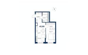 1-к квартира, вторичка, 46м2, 12/28 этаж
