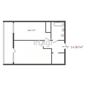 1-к квартира, вторичка, 36м2, 23/25 этаж