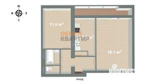 2-к квартира, вторичка, 49м2, 4/9 этаж