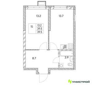 1-к квартира, вторичка, 40м2, 4/30 этаж