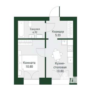1-к квартира, вторичка, 33м2, 3/4 этаж