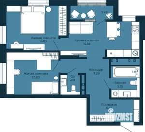 2-к квартира, вторичка, 67м2, 18/25 этаж