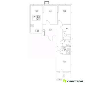 3-к квартира, вторичка, 82м2, 5/31 этаж