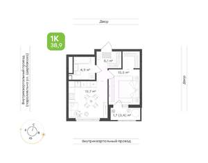 1-к квартира, вторичка, 39м2, 10/24 этаж