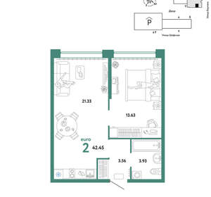 2-к квартира, вторичка, 42м2, 4/24 этаж