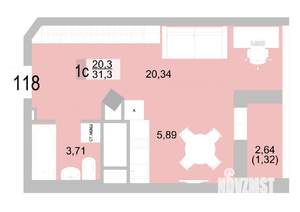 Студия квартира, вторичка, 31м2, 13/24 этаж
