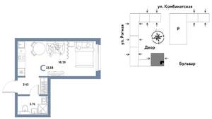Студия квартира, вторичка, 26м2, 11/21 этаж