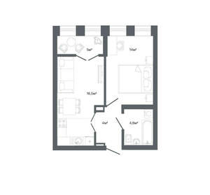 1-к квартира, вторичка, 43м2, 9/25 этаж