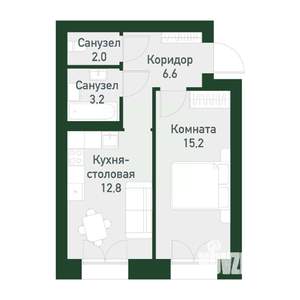 1-к квартира, вторичка, 42м2, 3/4 этаж