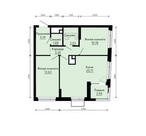 2-к квартира, вторичка, 59м2, 16/30 этаж