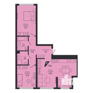 2-к квартира, вторичка, 78м2, 2/31 этаж
