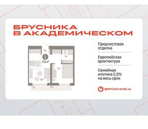 1-к квартира, вторичка, 37м2, 7/9 этаж