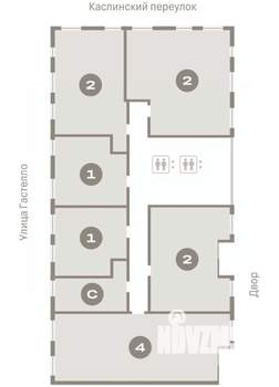2-к квартира, вторичка, 70м2, 12/16 этаж
