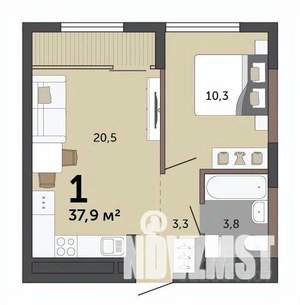 1-к квартира, вторичка, 38м2, 15/15 этаж