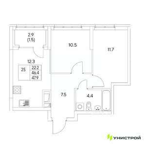 2-к квартира, вторичка, 48м2, 9/31 этаж