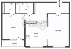 2-к квартира, вторичка, 64м2, 18/26 этаж
