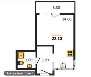 Студия квартира, вторичка, 23м2, 9/24 этаж