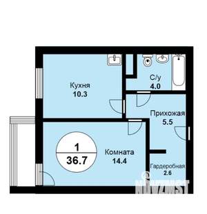 1-к квартира, вторичка, 37м2, 5/10 этаж