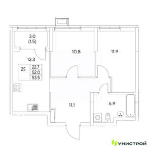 2-к квартира, вторичка, 54м2, 9/31 этаж
