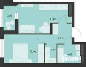 1-к квартира, вторичка, 40м2, 11/21 этаж