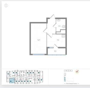 1-к квартира, вторичка, 33м2, 6/27 этаж