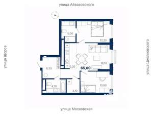 2-к квартира, вторичка, 66м2, 6/29 этаж