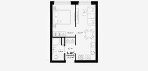 1-к квартира, вторичка, 32м2, 12/22 этаж