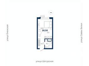Студия квартира, вторичка, 29м2, 13/20 этаж