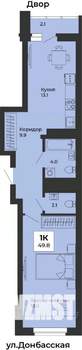 1-к квартира, строящийся дом, 49м2, 18/25 этаж