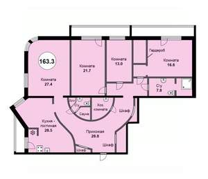 4-к квартира, вторичка, 163м2, 6/10 этаж