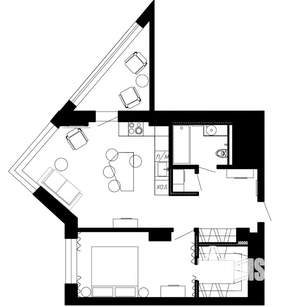1-к квартира, вторичка, 53м2, 17/25 этаж