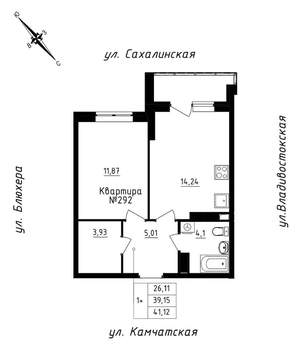 1-к квартира, строящийся дом, 41м2, 25/25 этаж