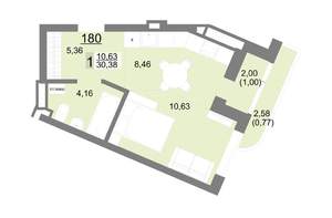Студия квартира, вторичка, 30м2, 22/22 этаж