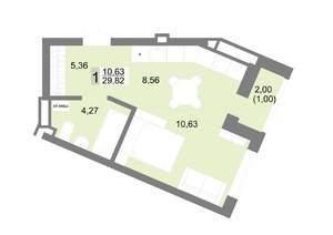 Студия квартира, строящийся дом, 30м2, 10/22 этаж