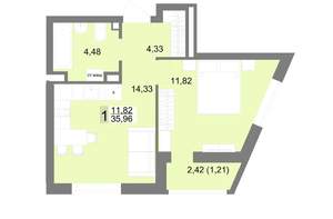 1-к квартира, вторичка, 36м2, 9/22 этаж