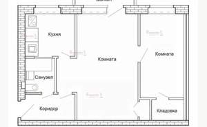 2-к квартира, вторичка, 42м2, 3/3 этаж