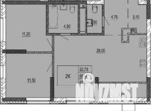 2-к квартира, вторичка, 68м2, 10/31 этаж