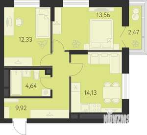 2-к квартира, вторичка, 55м2, 29/31 этаж