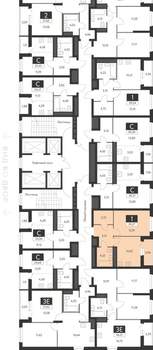 1-к квартира, строящийся дом, 38м2, 11/31 этаж