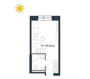 Студия квартира, вторичка, 23м2, 4/10 этаж