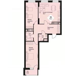 3-к квартира, вторичка, 89м2, 22/25 этаж